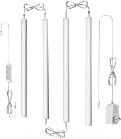 ASOKO Under Cabinet Led Light Plug in, Dimmable Cold White 5000K, 4 Pack 12 by ASOKO