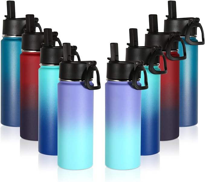 Volhoply 18oz Insulated Water Bottle Bulk 4 Pack, Kids Stainless Steel Water by LiveFully%EF%BC%8CDrinkFreely%E2%80%94KeepGoingwithVolhoply%EF%BC%81