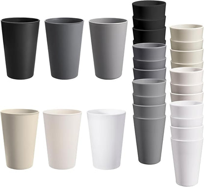 24 Pcs Unbreakable Plastic Cups Set, 14 oz Reusable Plastic Cups, Stackable by StayHealthyStayHappy
