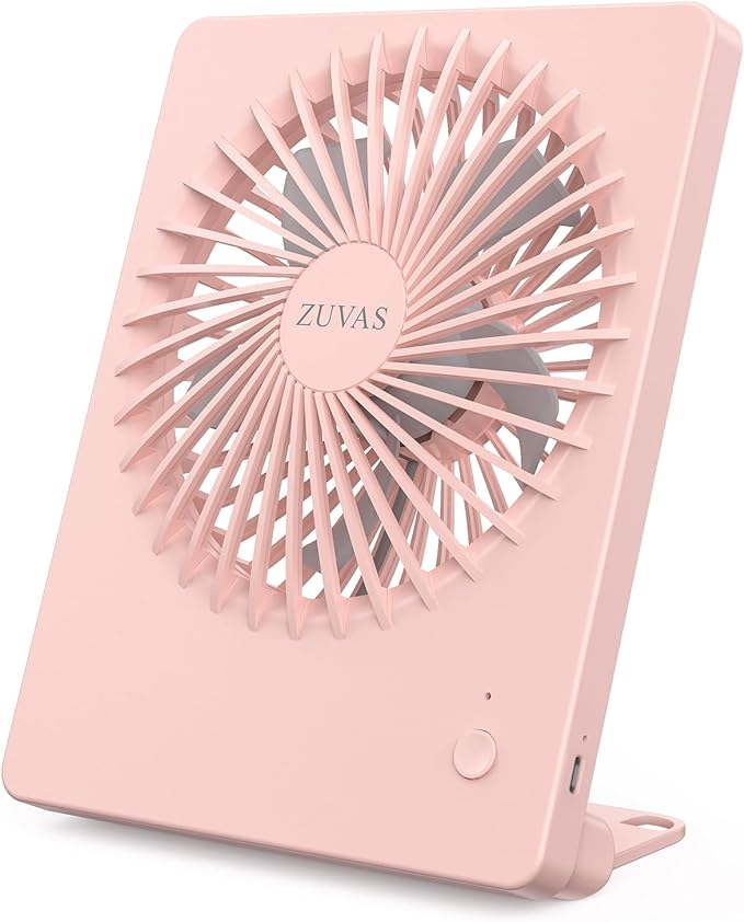 Zuvas Desk Fan Battery Operated Fan Rechargeable 180°Tilt Folding Personal Fan by Zuvas
