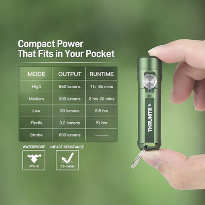 ThruNite Ti Mini Keychain Flashlight, USB-C Rechargeable EDC Pocket Light - Image 6