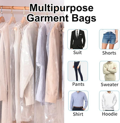 BEISHIDA 120PCS 35.5 Inch Plastic Garment Bag-Plastic Clear Dry Cleaner Laundry - Image 5