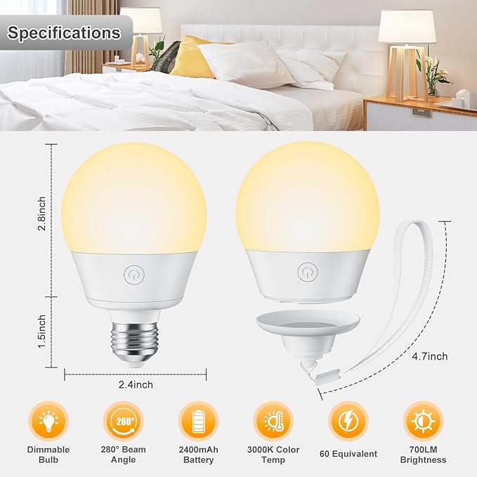 Brightown E26 Rechargeable Light Bulb - Image 2