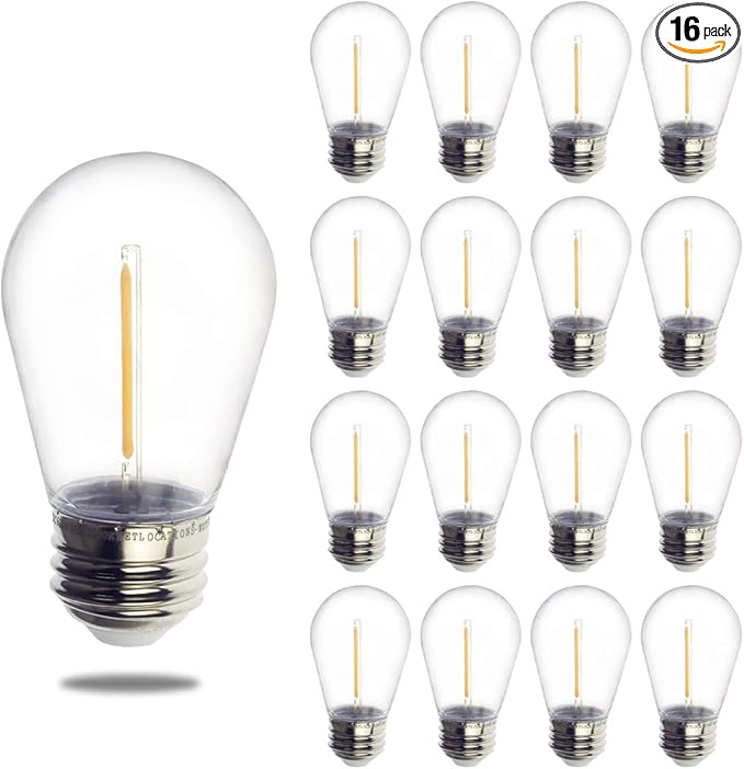 Jslinter S14 1W Outdoor String Lights Bulbs LED, Shatterproof & Waterproof by Jslinter