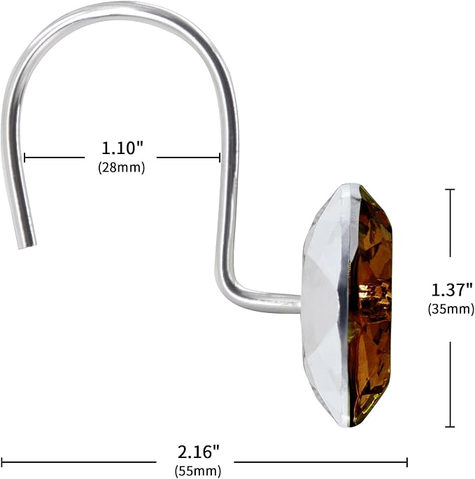 MitoVilla Dark Brown Shower Curtain Hooks Rings, Metal Shower Hooks - Image 5
