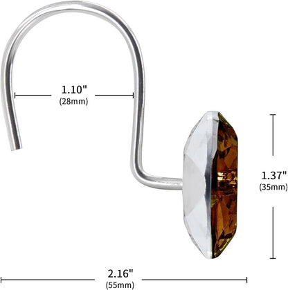 MitoVilla Dark Brown Shower Curtain Hooks Rings, Metal Shower Hooks - Image 5