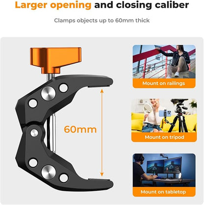 K&F CONCEPT Camera Mount Clamp, Super Crab Clamp - Image 5
