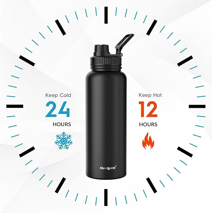 Navigate 40 oz Insulated Stainless Steel Sports Water Bottle - Image 2