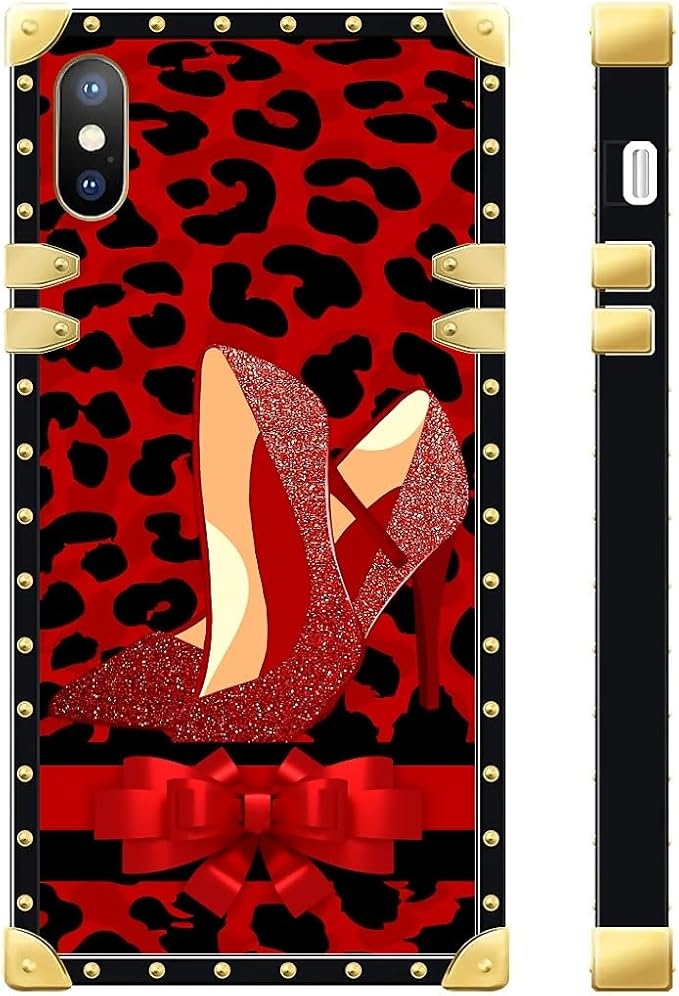 Compatible with iPhone Xs Max Case, Elegant High Heels Luxury Golden Decoration - Image 3