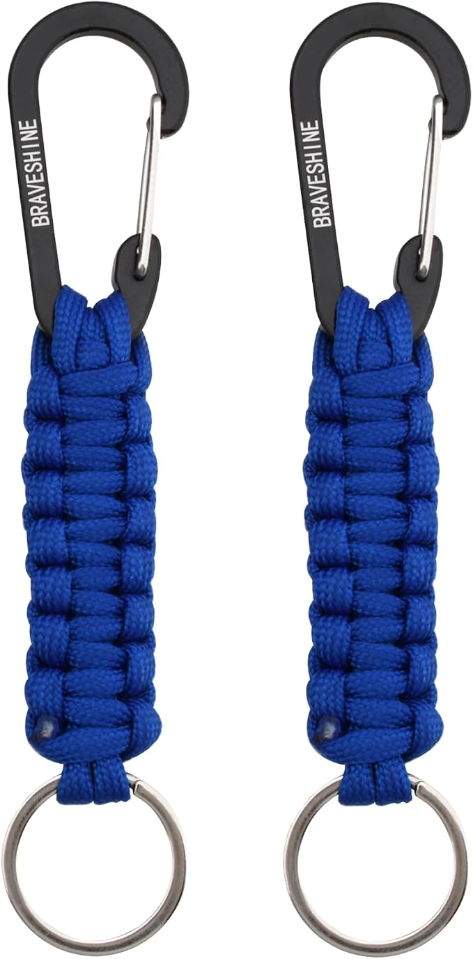 BRAVESHINE Paracord Keychain Carabiner Clip, D Ring Lanyard Hanger Stroller Hook by BRAVESHINE