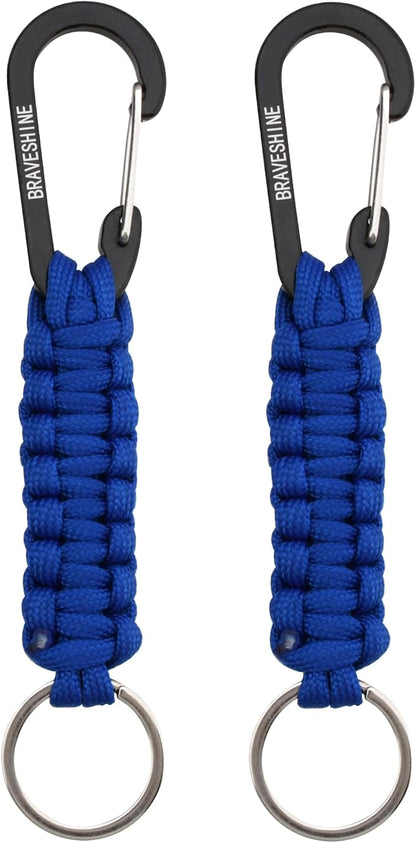 BRAVESHINE Paracord Keychain Carabiner Clip, D Ring Lanyard Hanger Stroller Hook by BRAVESHINE