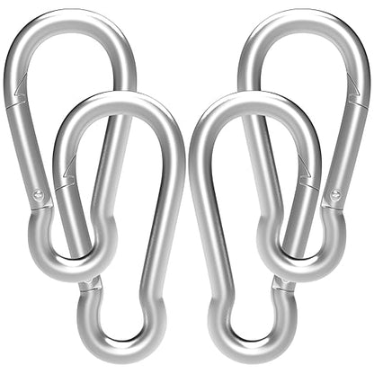 Carabiner, Heavy Duty Galvanized Steel Spring Snap Hook Carabiner Clips by High-PQ