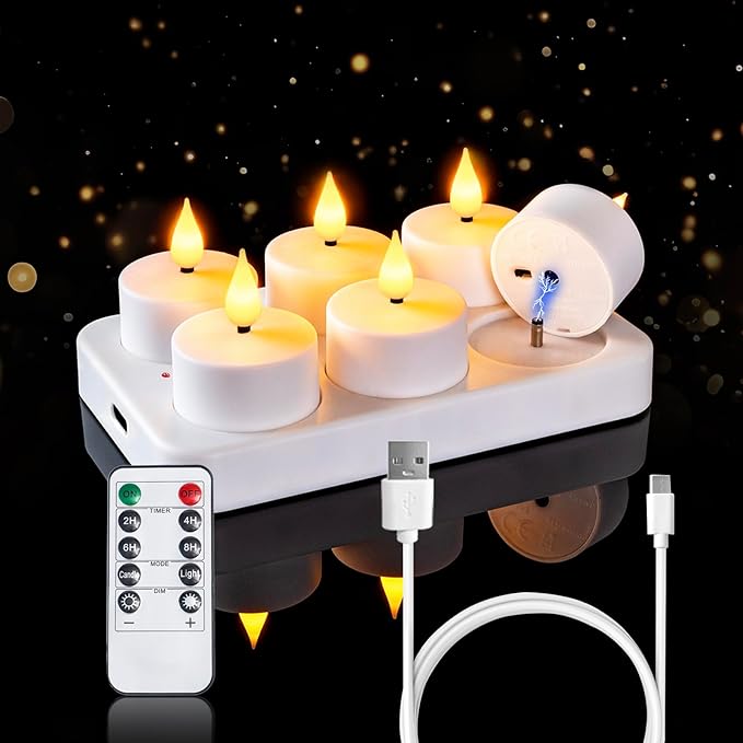 Homemory Rechargeable Tea Lights Flameless Candles by Homemory