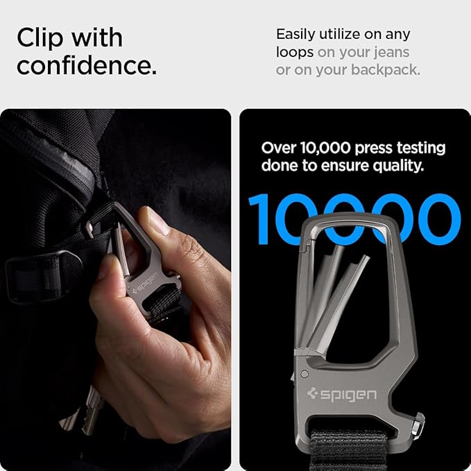 Spigen Life Carabiner Key Ring Clip, Car Keychain Clip, Bottle Opener Key Chain - Image 4