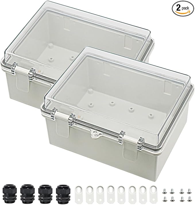 Zulkit 2pcs Junction Box ABS Plastic Dustproof Waterproof IP65 Electrical Boxes by Zulkit