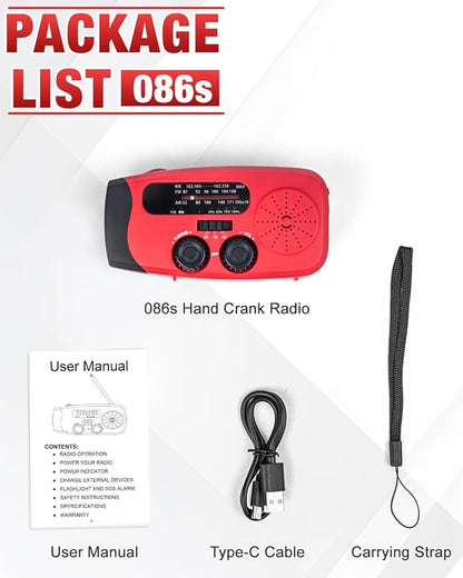 Emgykit 086S Hand Crank Emergency Radio - 2000mAh/7400mWh AM/FM/NOAA Solar Hand - Image 8