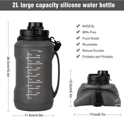 Collapsible Water Bottles, 2L/64OZ travel water bottle Bottle - Image 5