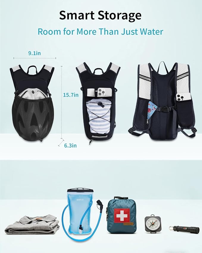 ECOHUB Hydration Backpack with 2L Water Bladder, Lightweight Running Hydration - Image 4