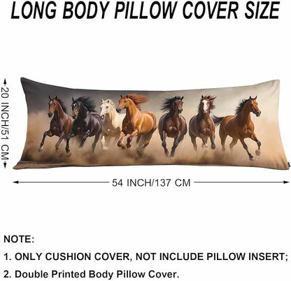 20x54 Body Pillow Cover Horse Zipper Body Pillowcase Western Stallion Horses - Image 6