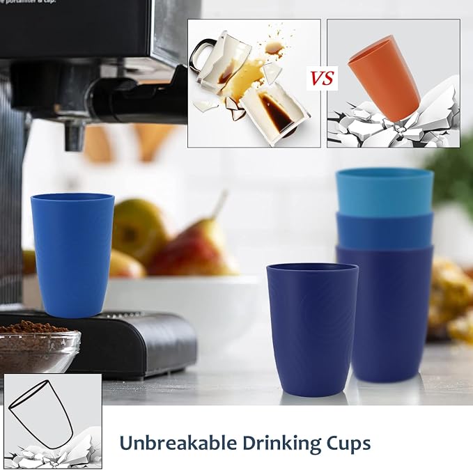 Homienly Wheat Straw Cups 16oz, Unbreakable Cups-6 PCS Freezer and Dishwasher - Image 5