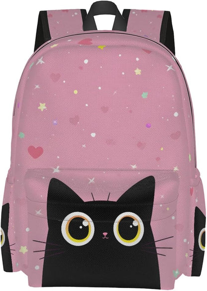 cfpolar 17 Inch Backpack Cute Cartoon Cats Laptop Bag Shoulder Bag School by homedecorations