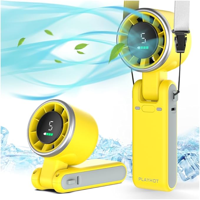 PlayHot Portable Handheld Turbo Fan, 5-Speed Personal Fans, 5000mAh by PlayHot-CoolSummer