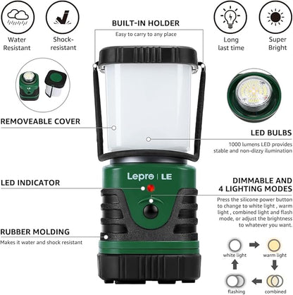 Lighting EVER 1000LM LED Camping Lantern Rechargeable, 4400mAh Power Bank - Image 9