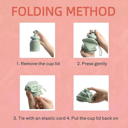 Collapsible Travel Water Bottle 20oz, Foldable Silicone Lightweight Reusable - Image 9
