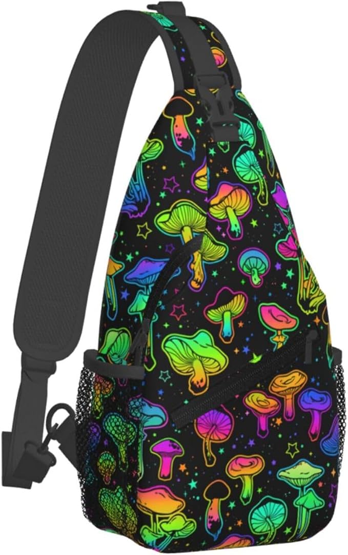 Magic Mushrooms Sling Bag For Women Men Fashion Mushroom Backpack Crossbody - Image 2
