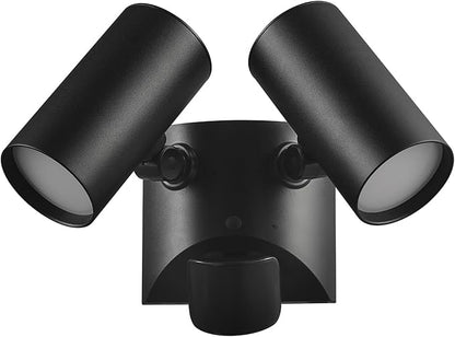 Globe Electric 180-Degree 22W Twin Head Black Hardwired Motion Activated by GlobeElectric