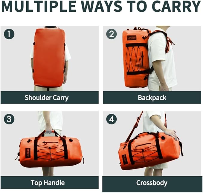 80L Dry Bag Large Waterproof Bag Roll-Top Heavy Duty Fishing Duffel Bag - Image 6