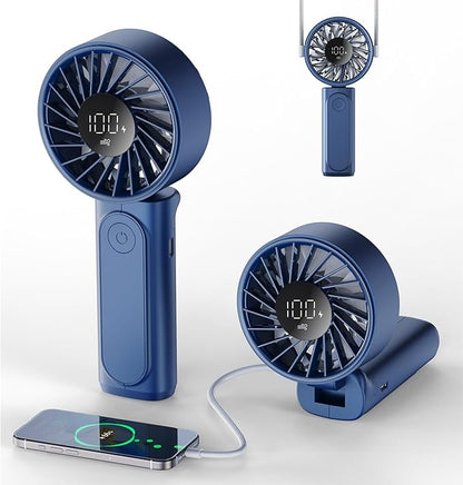 Handheld Fan, Portable Fan, 4000mAh Rechargeable Personal Fan, 180° Foldable by Peiyuu