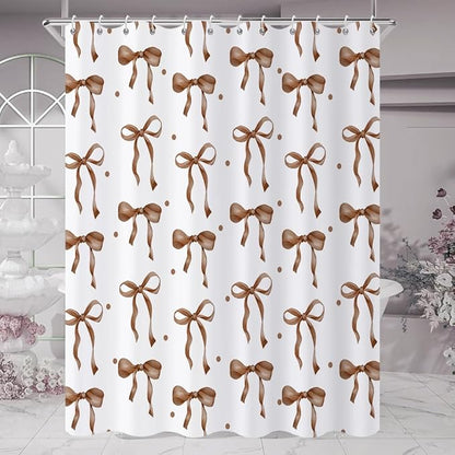 Brown Bow Shower Curtain - Image 3