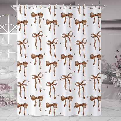 Brown Bow Shower Curtain - Image 3