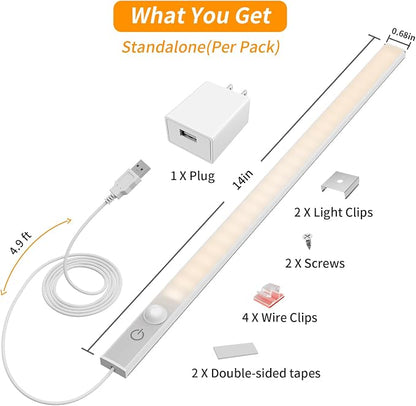 14" Slim USB Plug-in LED Motion Sensor Light Indoor, Bright & Dimmable Under - Image 5