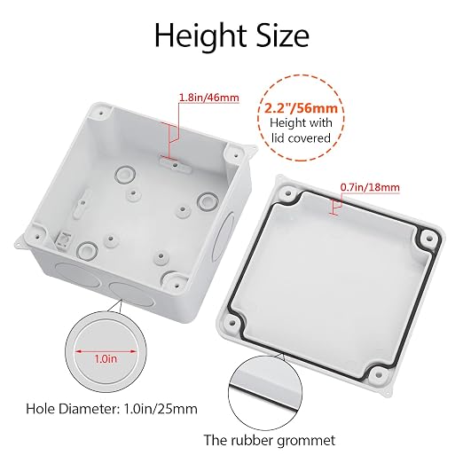 LeMotech Junction Box, Electrical Box IP65 Water Resistant Dustproof ABS - Image 6