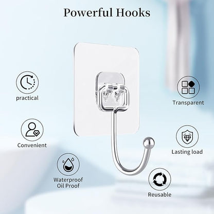 10 PCS Adhesive Wall Hooks 33lb Reusable Anti-Skid Traceless Hooks Heavy Duty - Image 7