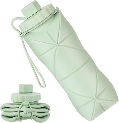 YCT Collapsible Silicone Travel Water Bottle 20oz, Reuseable Leakproof BPA Free by YCT
