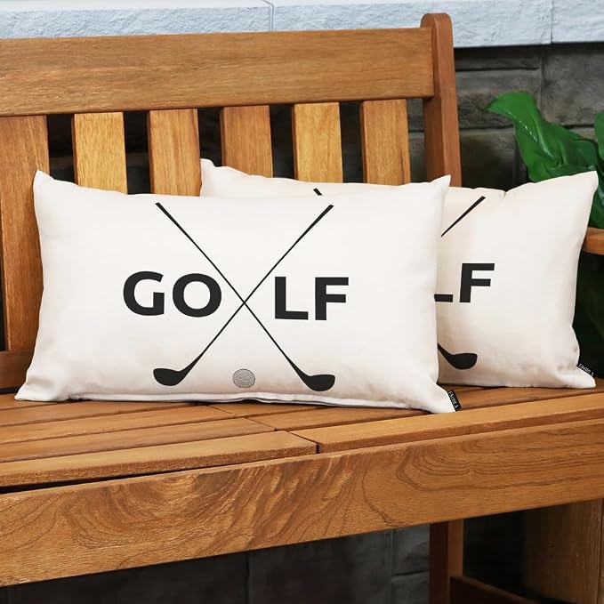 EKOBLA Farmhouse Oblong Rectangle Throw Pillow Covers Golf Symbol Funny Sport - Image 3