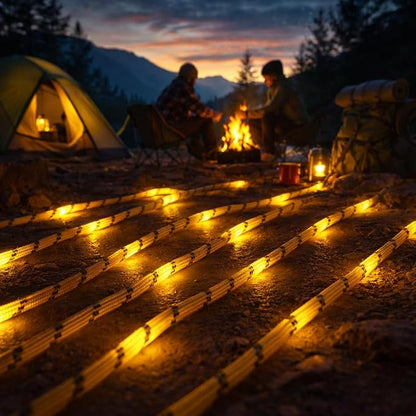 Solar Luminous Paracord Rope, 23ft Solar-Powered Yellow Glow Rope - Image 4