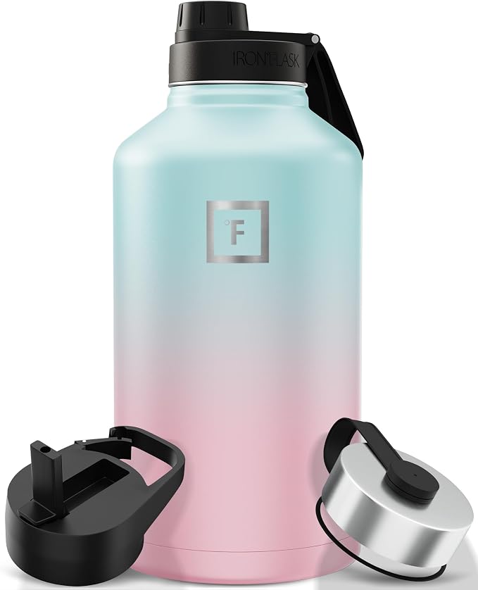 IRON °FLASK Camping & Hiking Hydration Flask - 64 oz Bubble Gum by IronFlask