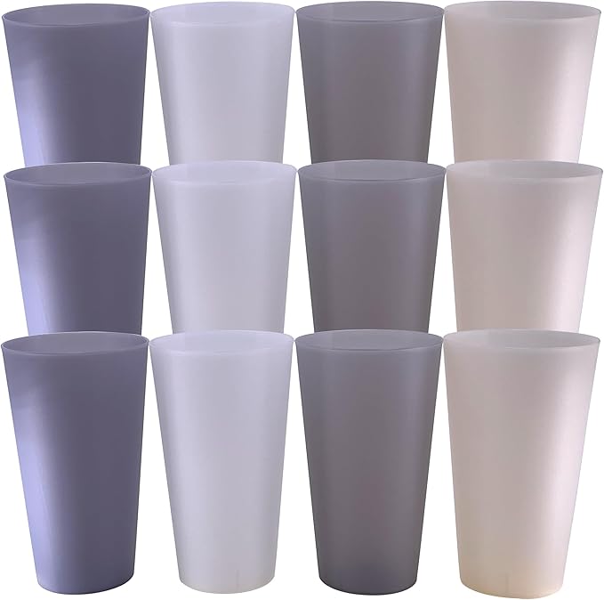 AOYITE Unbreakable Plastic Cups Reusable, 32 oz Plastic Tumblers set of 12 by AOYITE