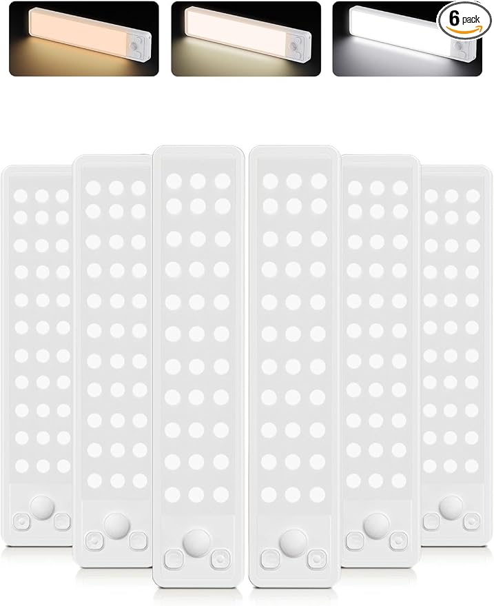Under Cabinet Rechargeable Dimmable Lighting: 3 Color Temperature Motion Sensor by Vozuji