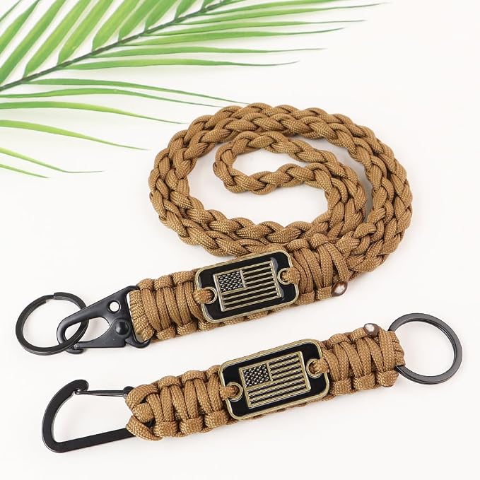 2pcs Heavy Duty Braided Paracord Lanyard Keychains - Image 3