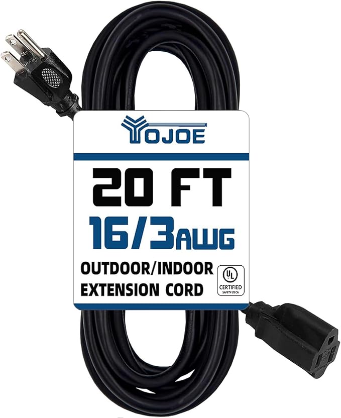 YOJOE Indoor Outdoor Extension Cord, 3 Prong 13A Weatherproof Power Cord by YOJOE
