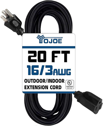 YOJOE Indoor Outdoor Extension Cord, 3 Prong 13A Weatherproof Power Cord by YOJOE