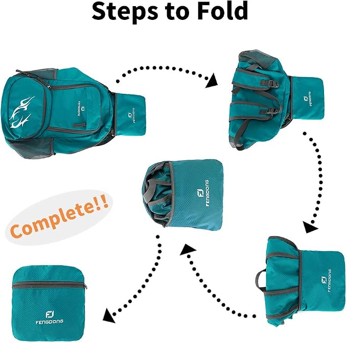 FENGDONG 35L Lightweight Foldable Waterproof Packable Travel Small Hiking - Image 3