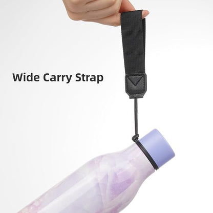 Insulated Water Bottle with Strap, 18 oz Double Wall Stainless Steel Vacuum - Image 4