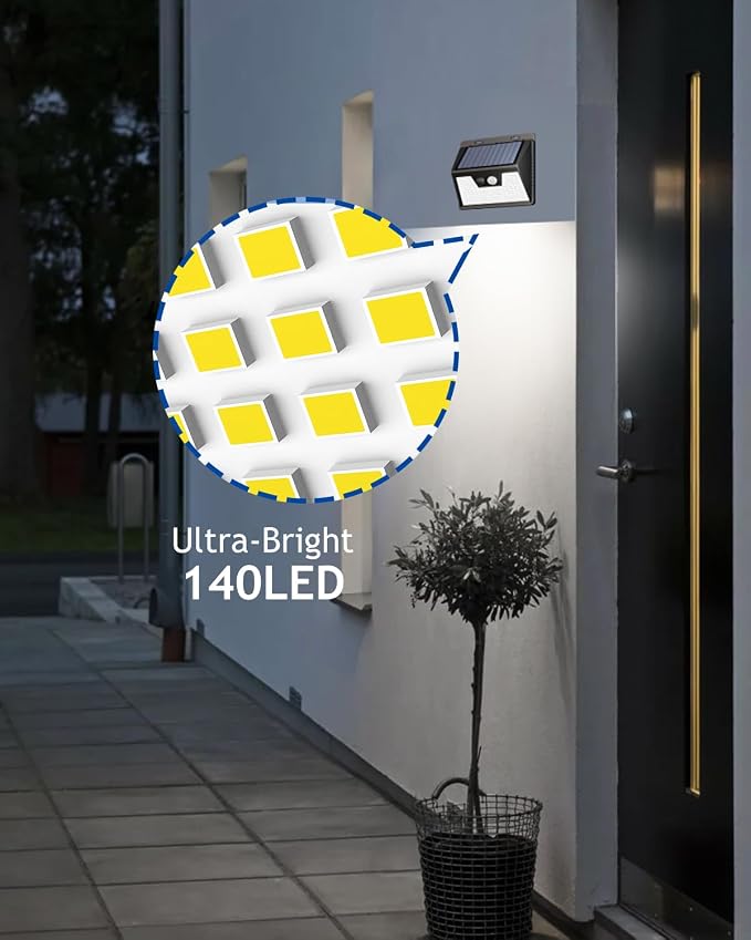 Peasur Solar Powered Lights Outdoor, 140 LED 24Pack Motion Sensor Light Outside - Image 2