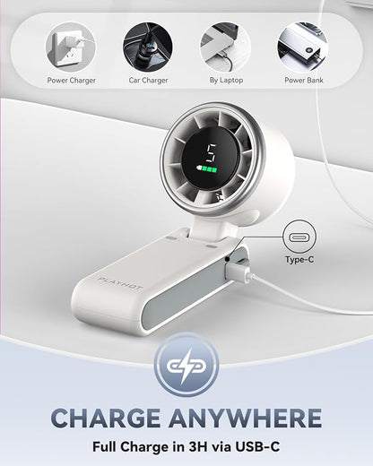 PlayHot Portable Handheld Turbo Fan, 5 Gear Wind, Battery Operated, 3 IN 1 Hand - Image 5